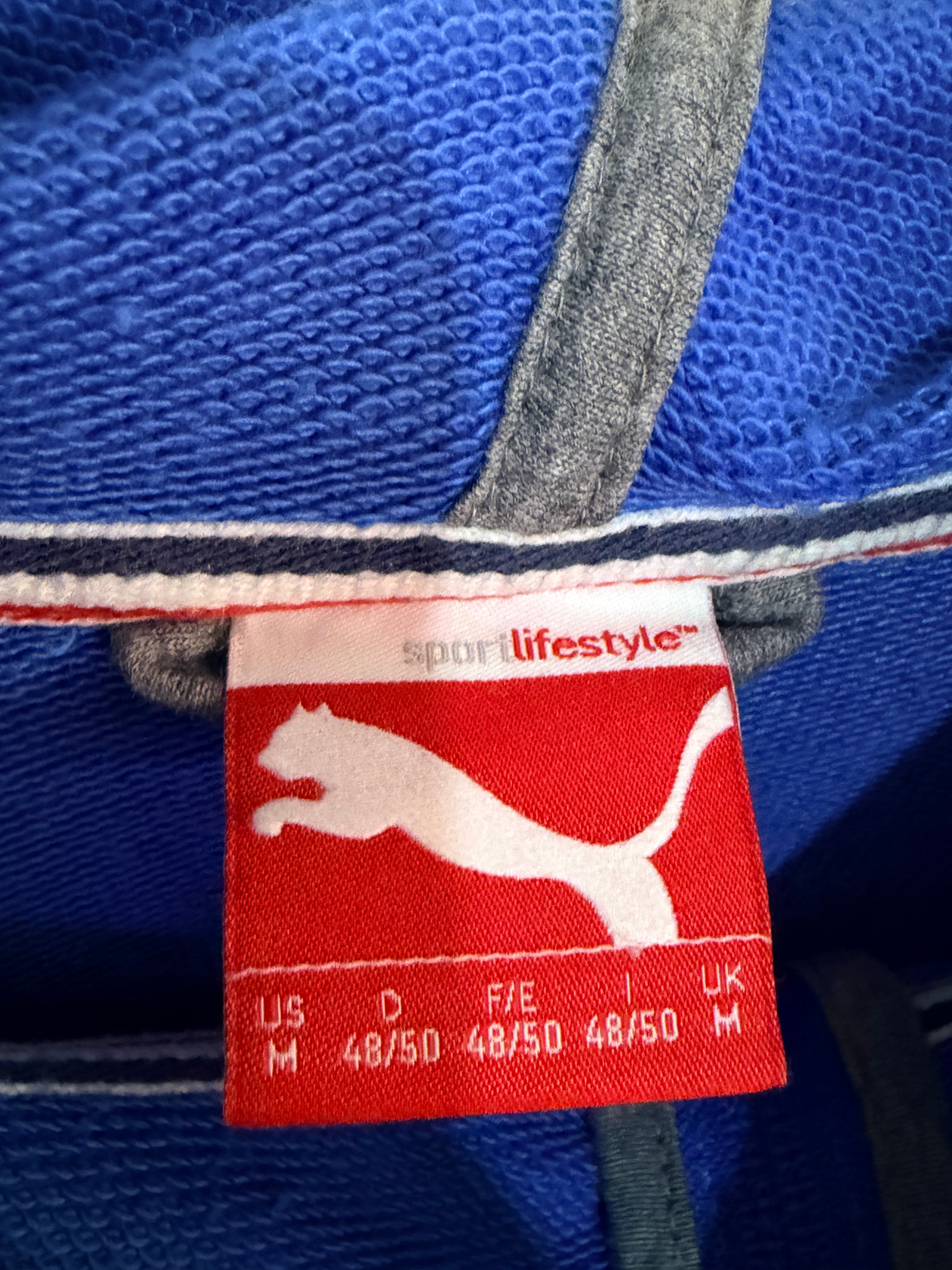 Felpa Puma Con Zip e Cappuccio Blu M