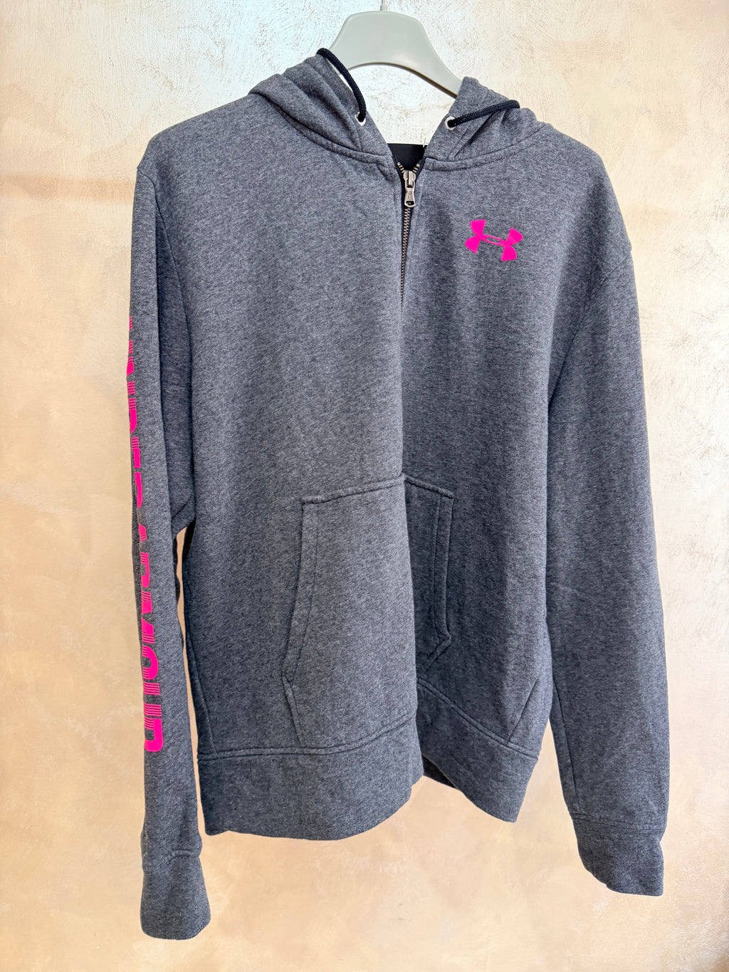 Felpa Under Armour Con Zip e Cappuccio Grigia L
