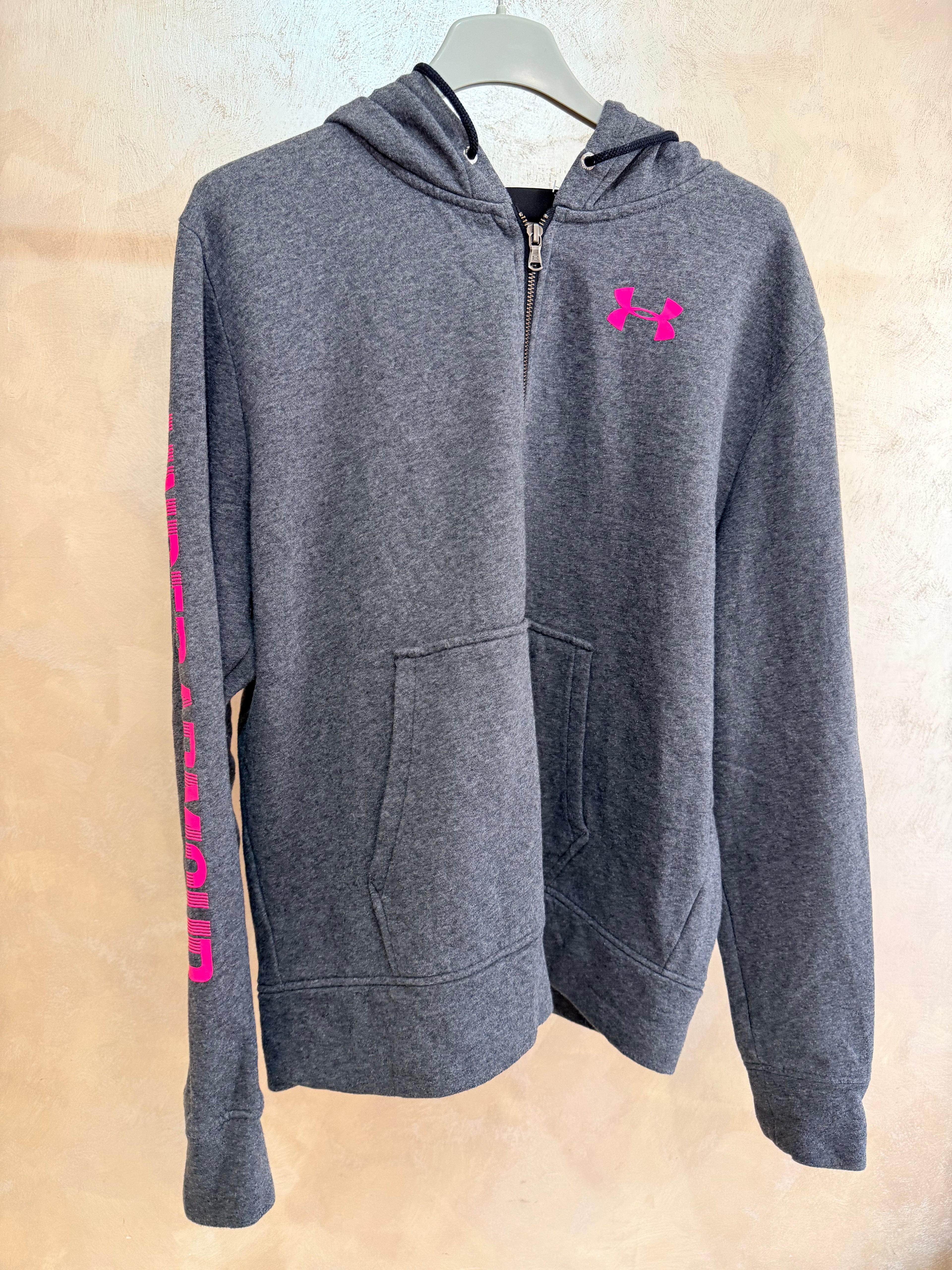 Felpa Under Armour Con Zip e Cappuccio Grigia L