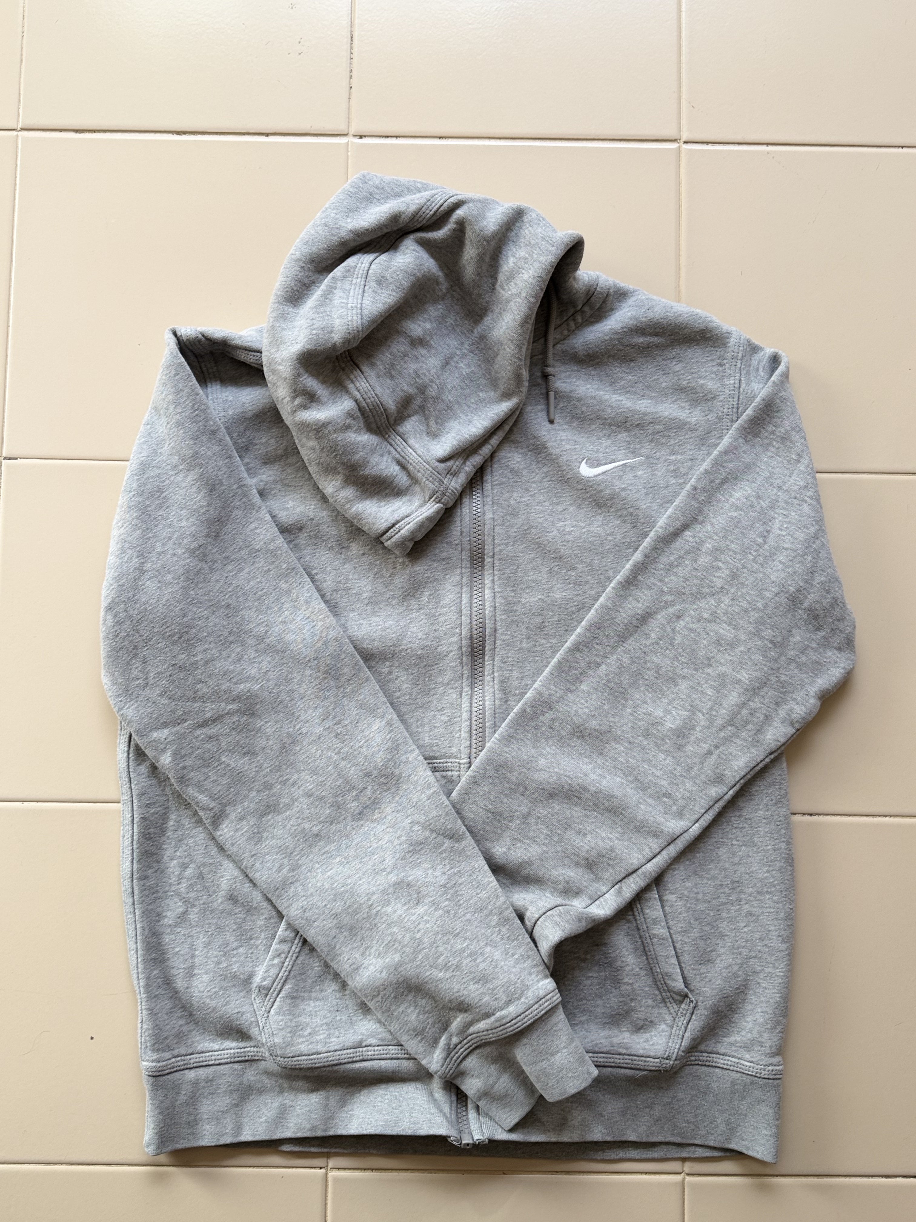 Felpa Nike Zip Con Cappuccio Taglia M Grigia