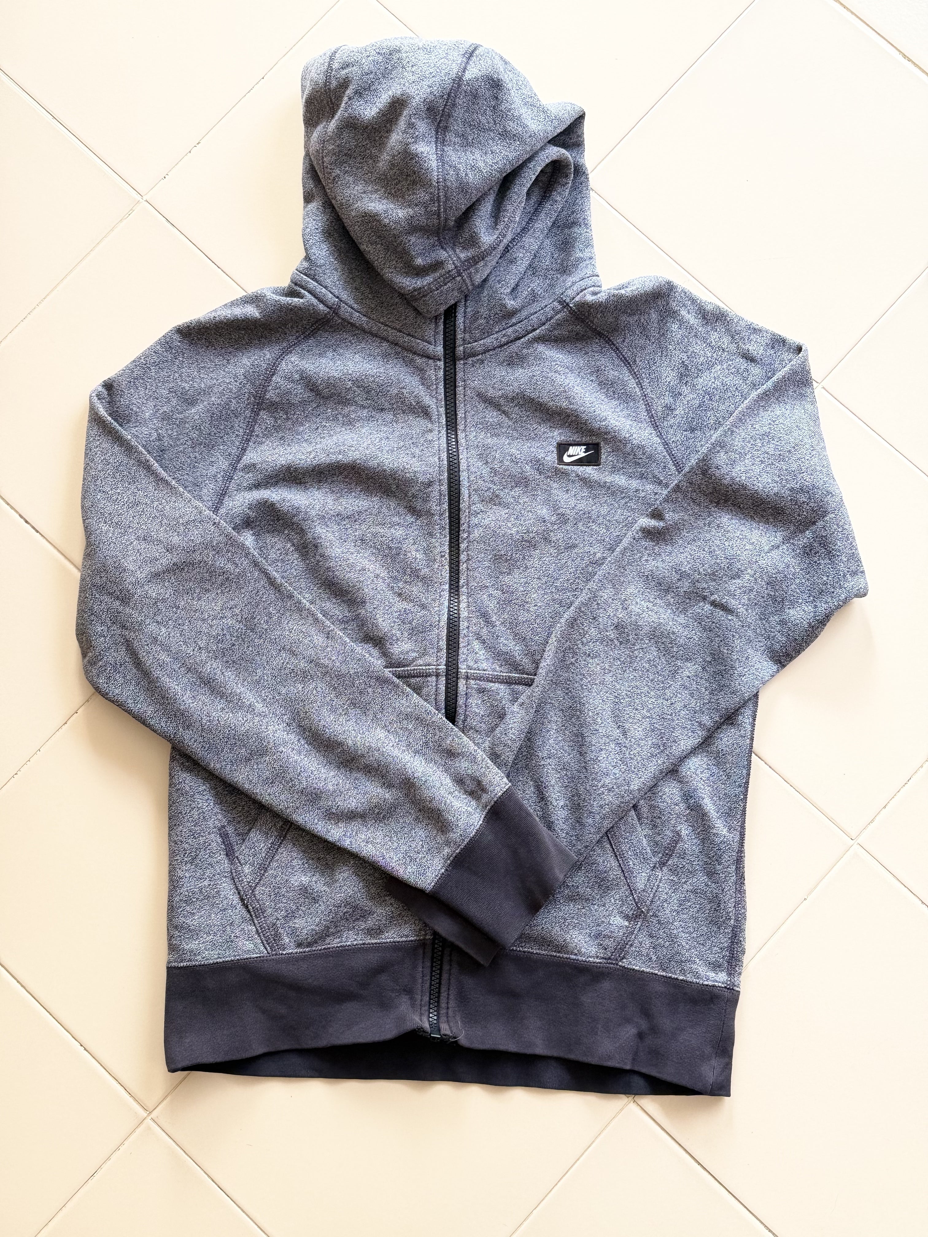 Felpa Nike Zip e Cappuccio Taglia S Over Grigia