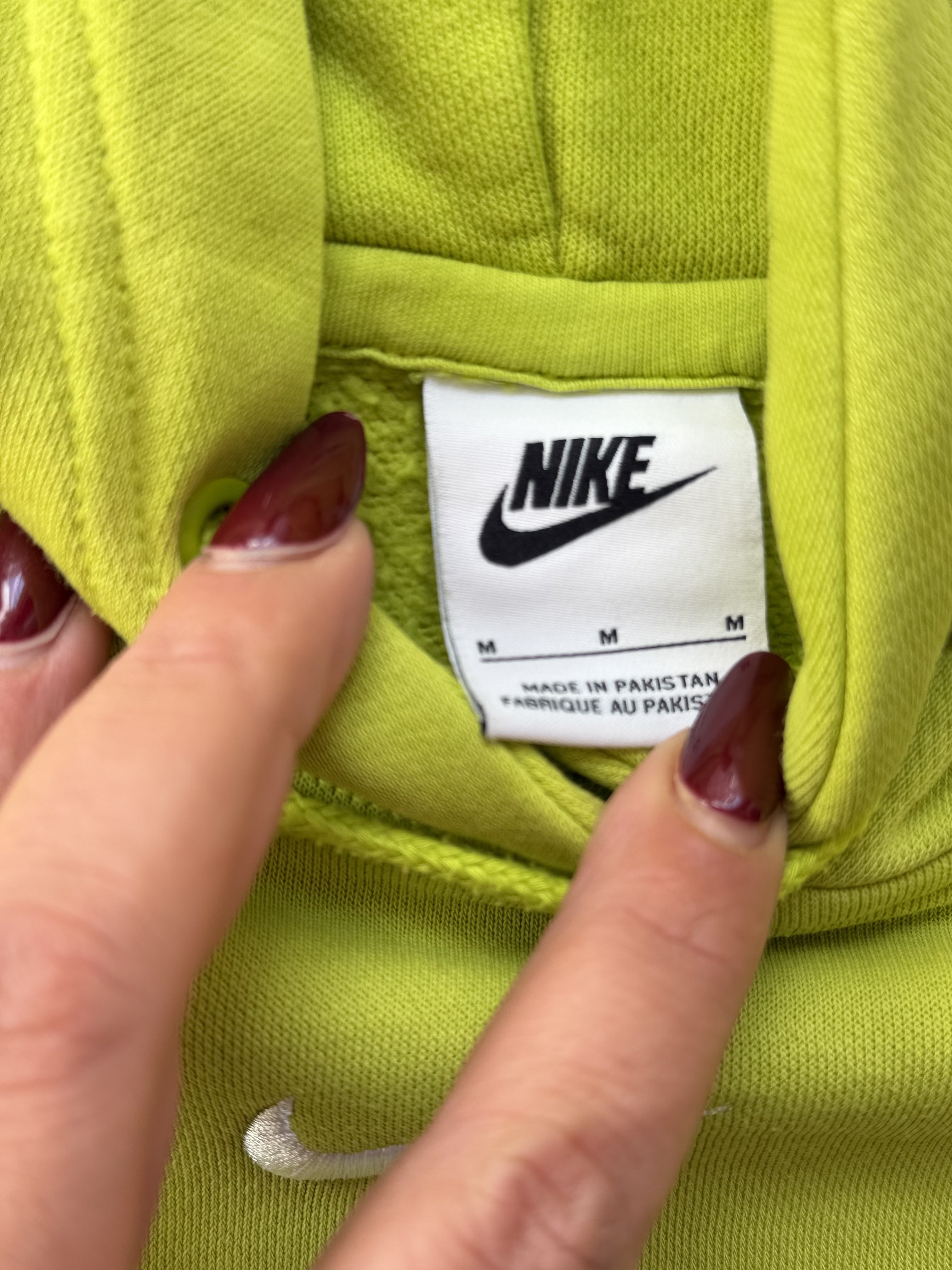 Felpa Con Cappuccio Nike Taglia M Over Lime