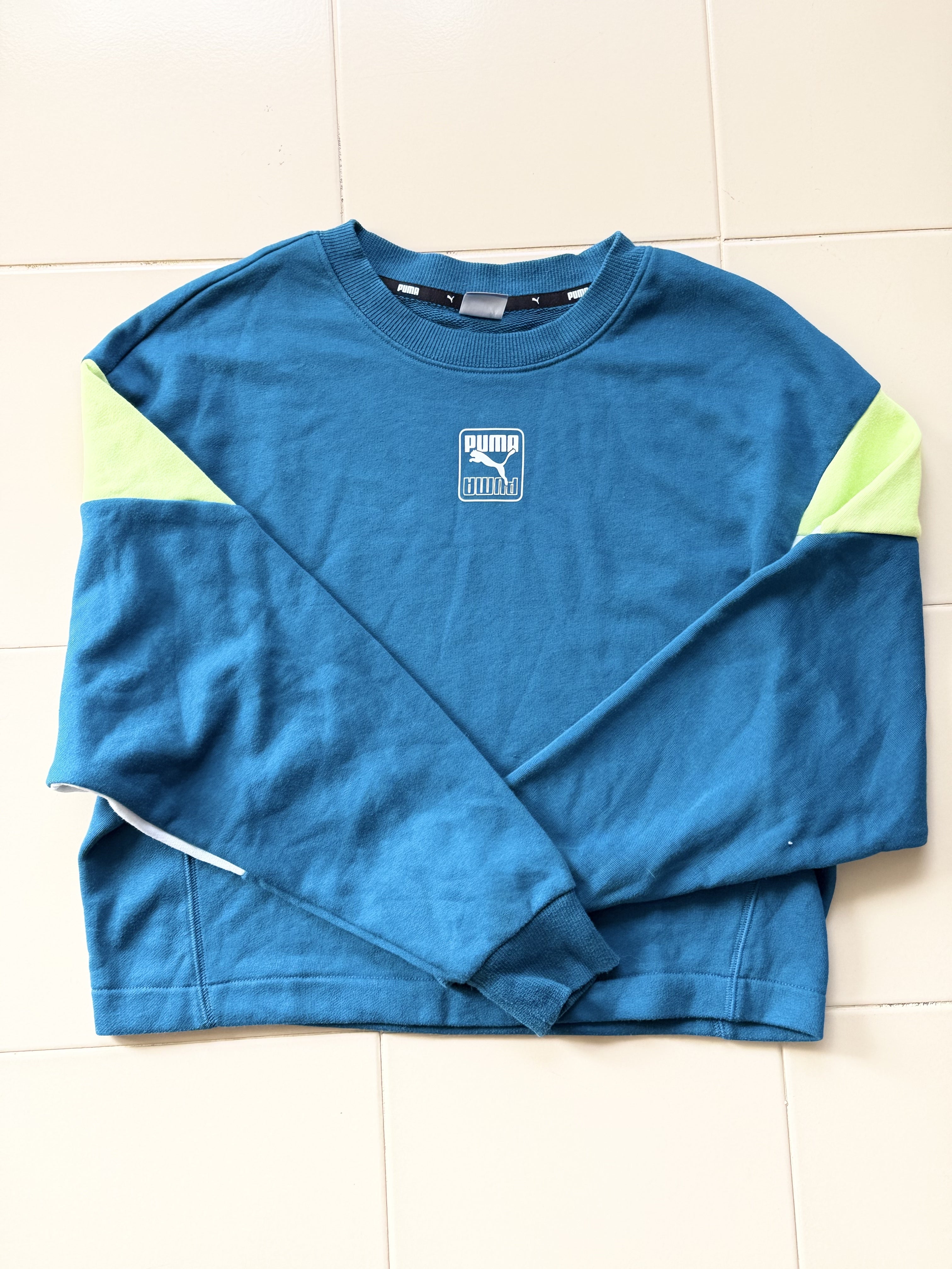 Felpa Puma Taglia L Blu/Bianca